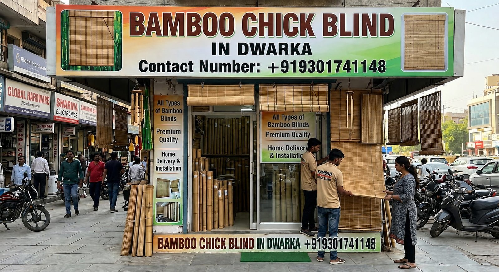 Bamboo chick blind In Dwarka Call: +919301741148